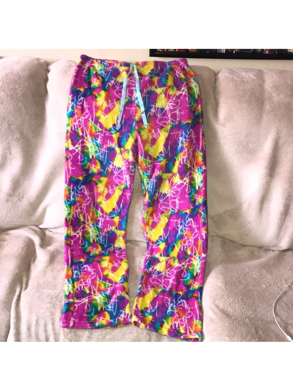 London XL fleece Bright Multicolor Tie-Dye Lounge Pants